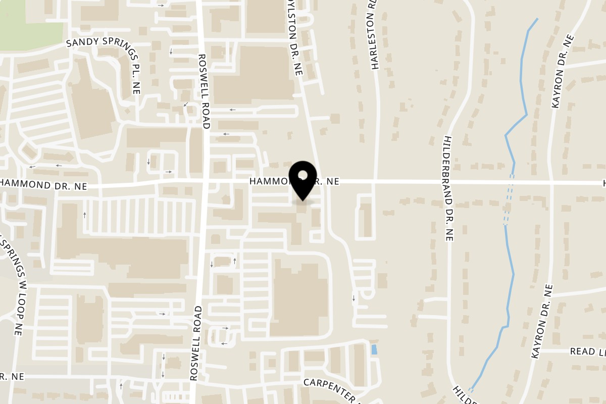 Map showing the location of Pisco Latin Kitchen on 5975 Roswell Rd Ste. E-353 in Sandy Springs